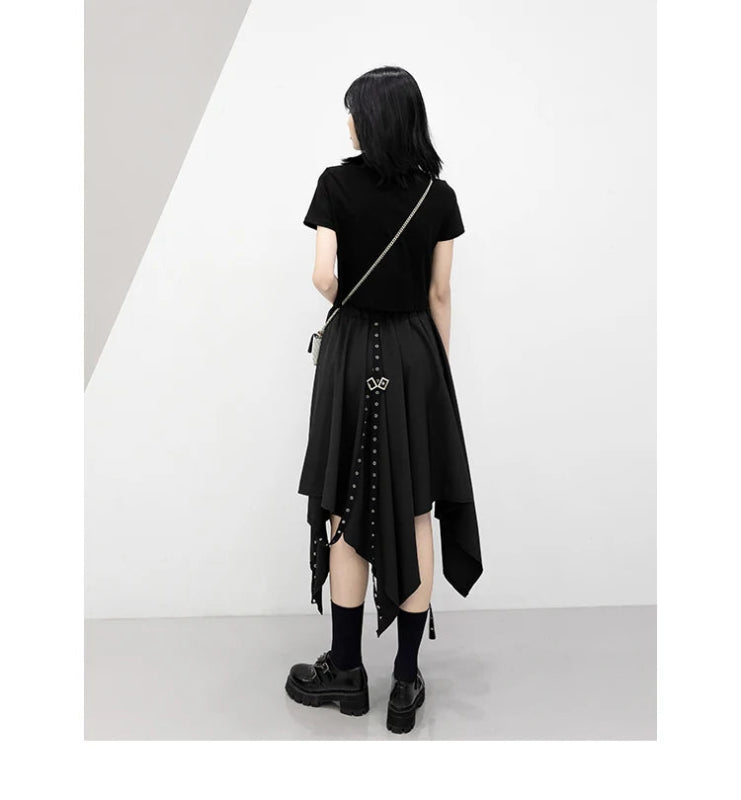 Irregular Medium-Length Gothic Skirt - Cute Little Wish