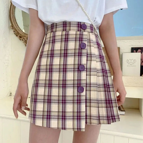 Kawaii Plaid Pleated Mini Skirts - Cute Little Wish