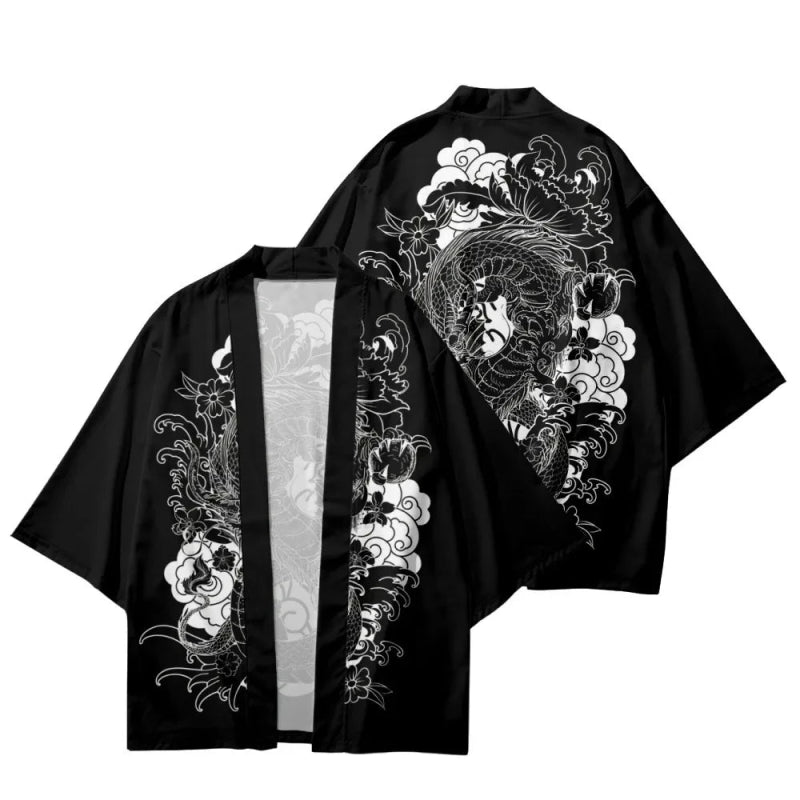 Streetwear Dragon Print Harajuku Womens Kimono - Cute Little Wish