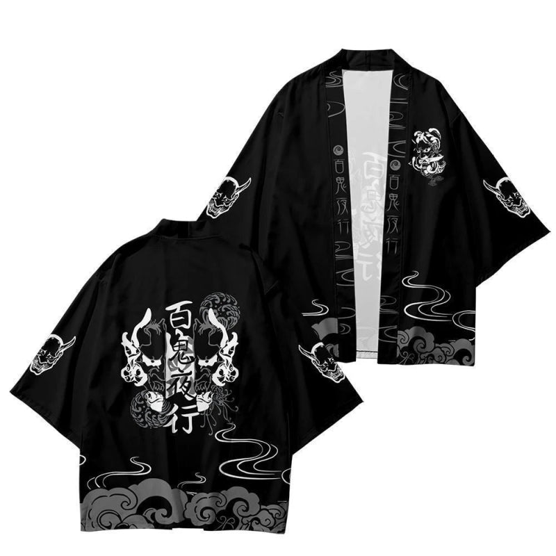 Traditional Japanese Yukata Oni Kimono - Cute Little Wish