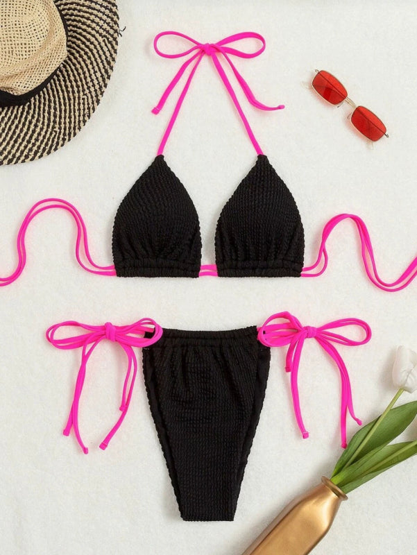 Two-Piece Swimsuit with Chest Pad Three-Point Bikini - Cute Little Wish